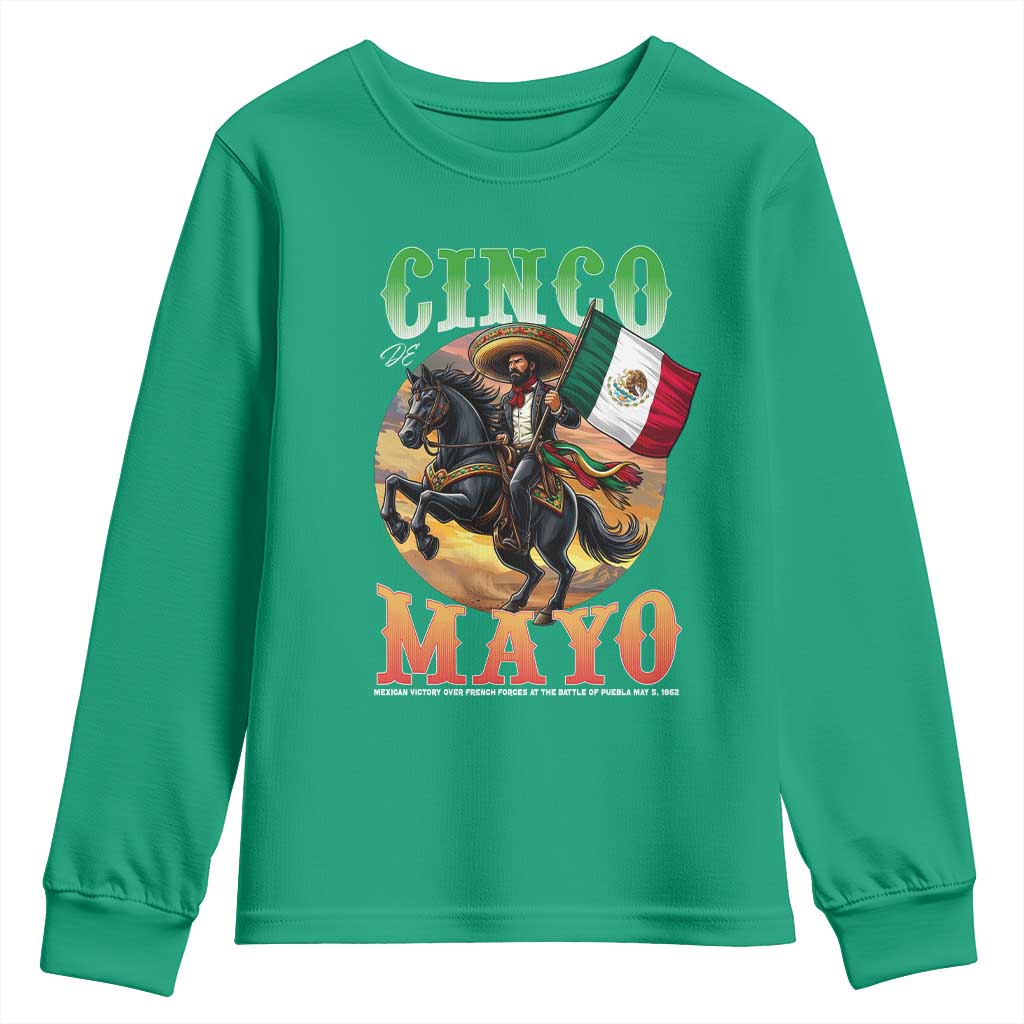 Cinco De Mayo Battle Of Puebla Youth Sweatshirt Mexican Victory Heritage Pride TS12 Irish Green Print Your Wear