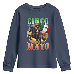 Cinco De Mayo Battle Of Puebla Youth Sweatshirt Mexican Victory Heritage Pride TS12 Navy Print Your Wear