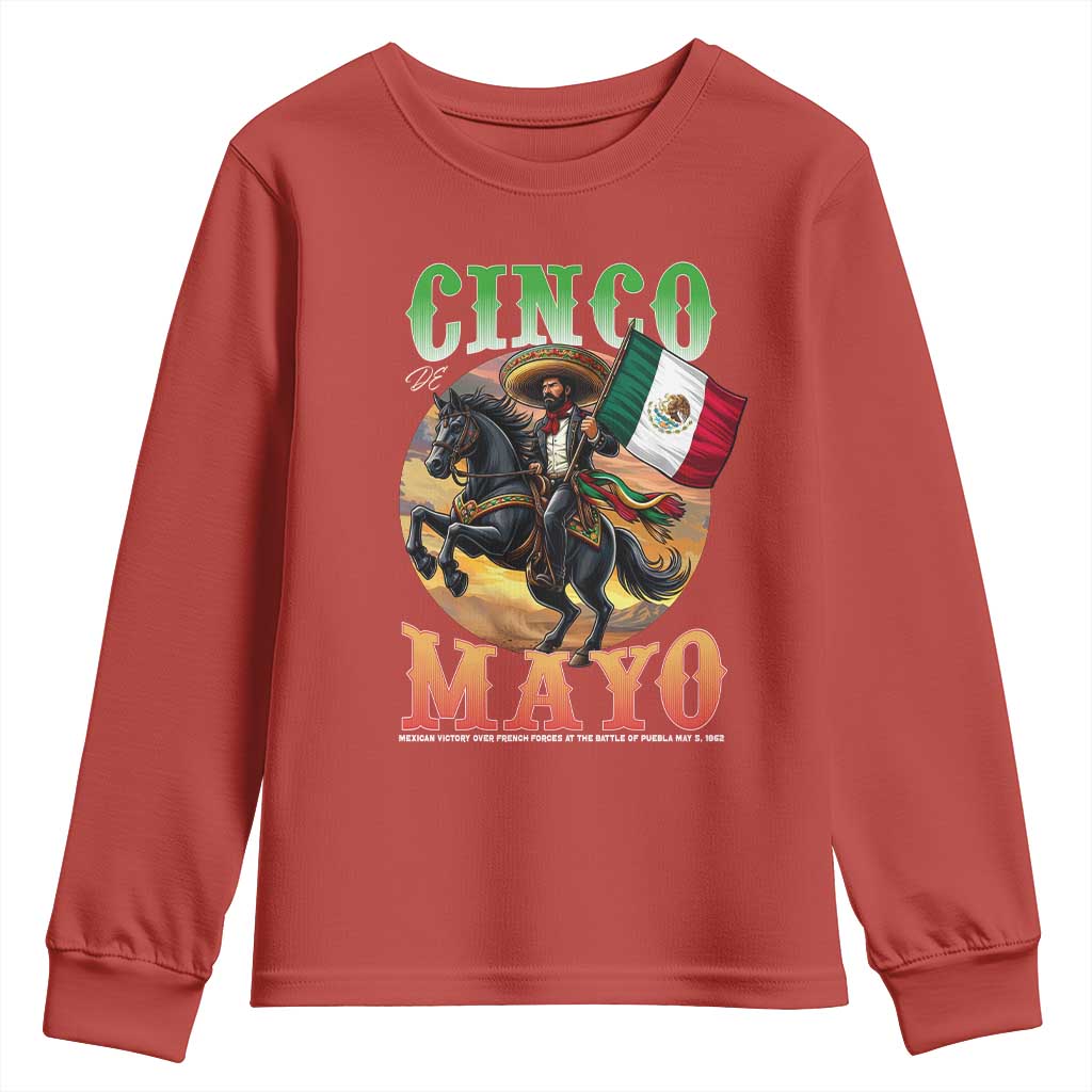 Cinco De Mayo Battle Of Puebla Youth Sweatshirt Mexican Victory Heritage Pride TS12 Red Print Your Wear