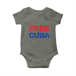 Free Cuba Baby Onesie Stand With Cuban People Gift TS12 Military Green Print Your Wear