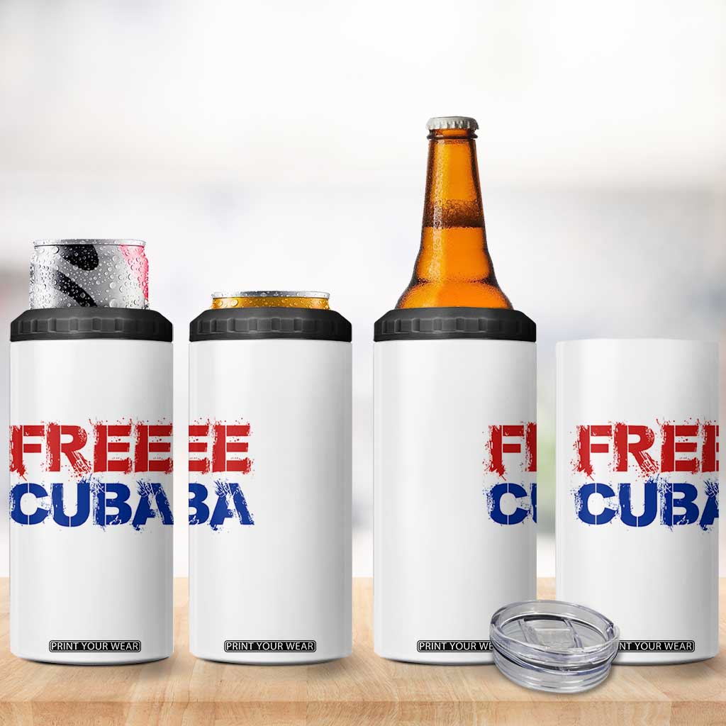 Free Cuba 4 in 1 Can Cooler Tumbler Stand With Cuban People Gift TS12 Print Your Wear