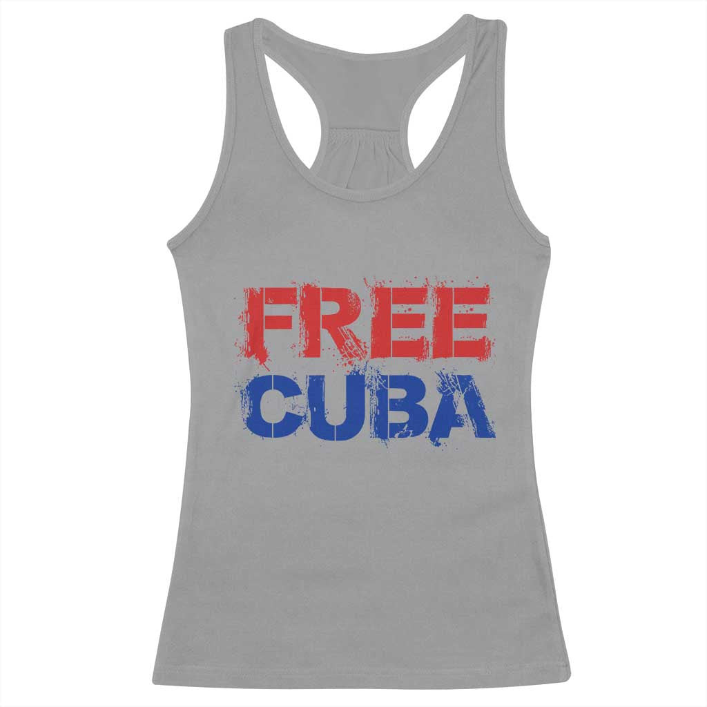 Free Cuba Racerback Tank Top Stand With Cuban People Gift TS12 Sport Gray Print Your Wear
