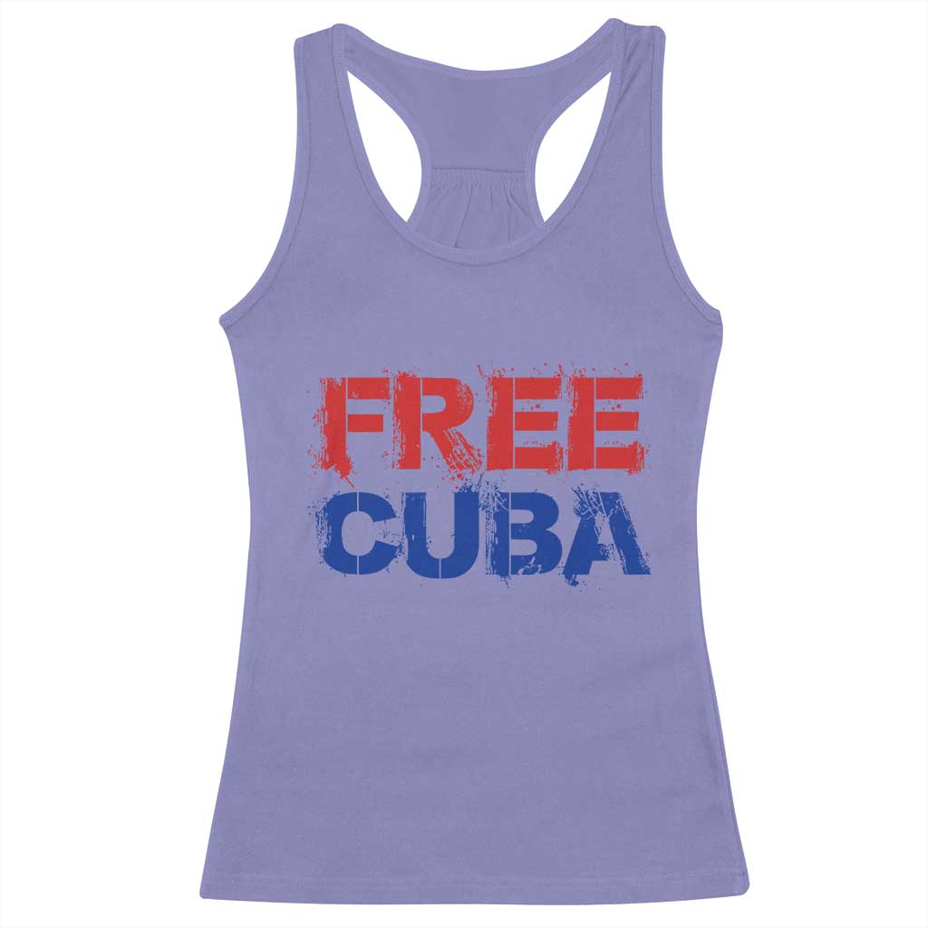 Free Cuba Racerback Tank Top Stand With Cuban People Gift TS12 Violet Print Your Wear