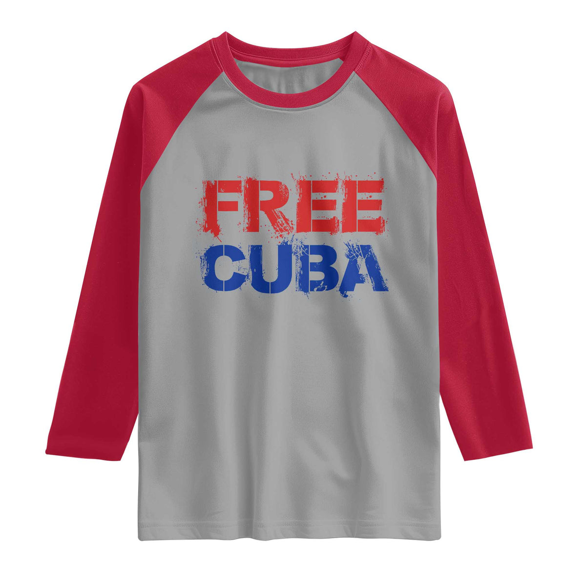 Free Cuba Raglan Shirt Stand With Cuban People Gift TS12 Sport Gray Red Print Your Wear