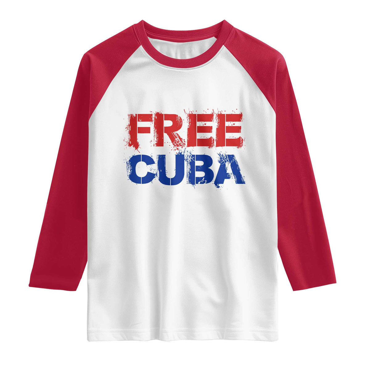 Free Cuba Raglan Shirt Stand With Cuban People Gift TS12 White Red Print Your Wear