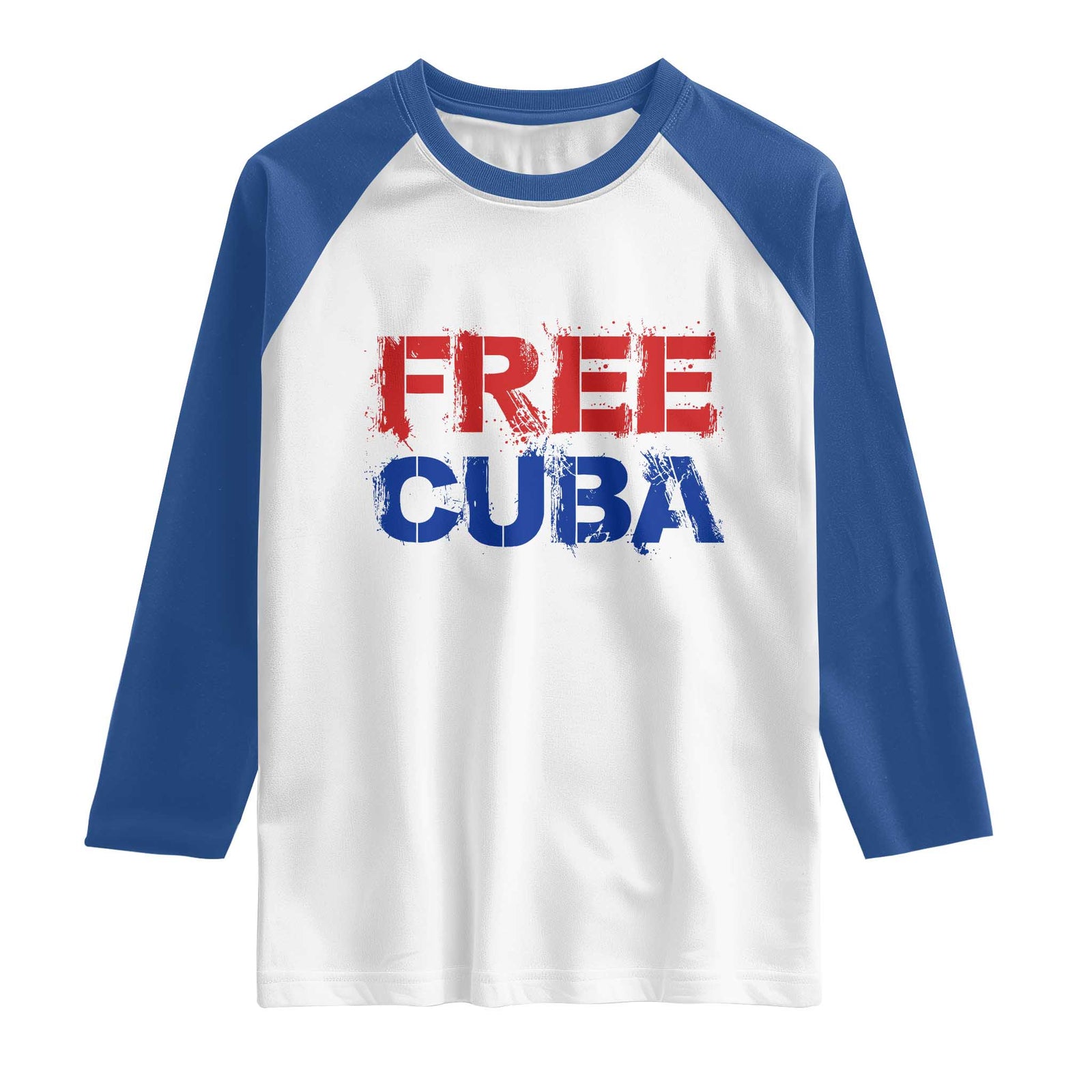 Free Cuba Raglan Shirt Stand With Cuban People Gift TS12 White Royal Print Your Wear