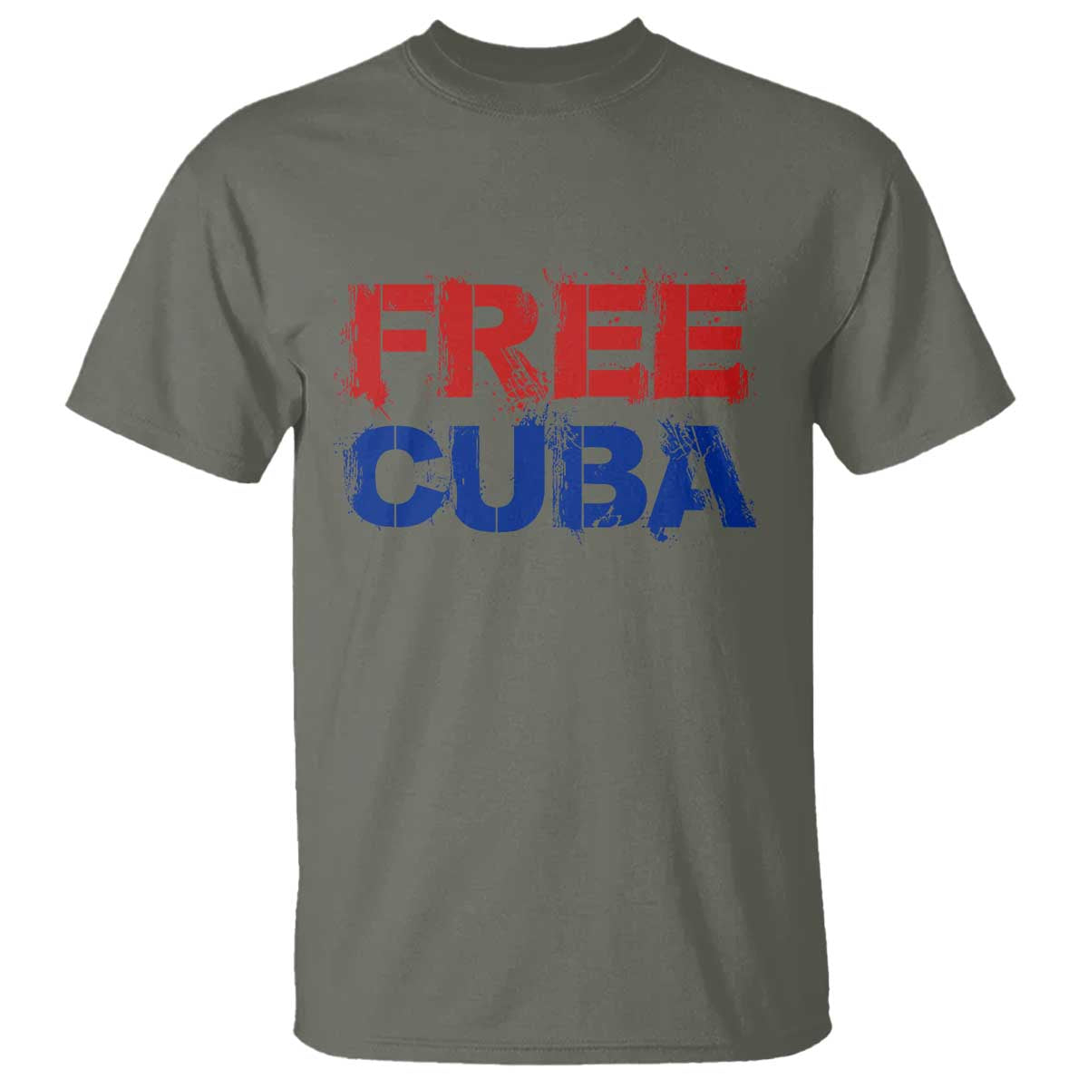 Free Cuba T Shirt Stand With Cuban People Gift TS12 Military Green Print Your Wear