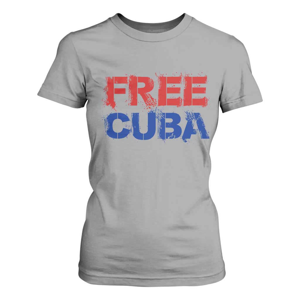 Free Cuba T Shirt For Women Stand With Cuban People Gift TS12 Sport Gray Print Your Wear