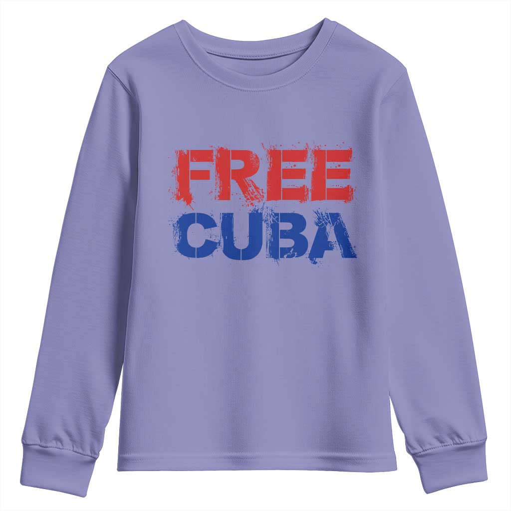 Free Cuba Youth Sweatshirt Stand With Cuban People Gift TS12 Violet Print Your Wear