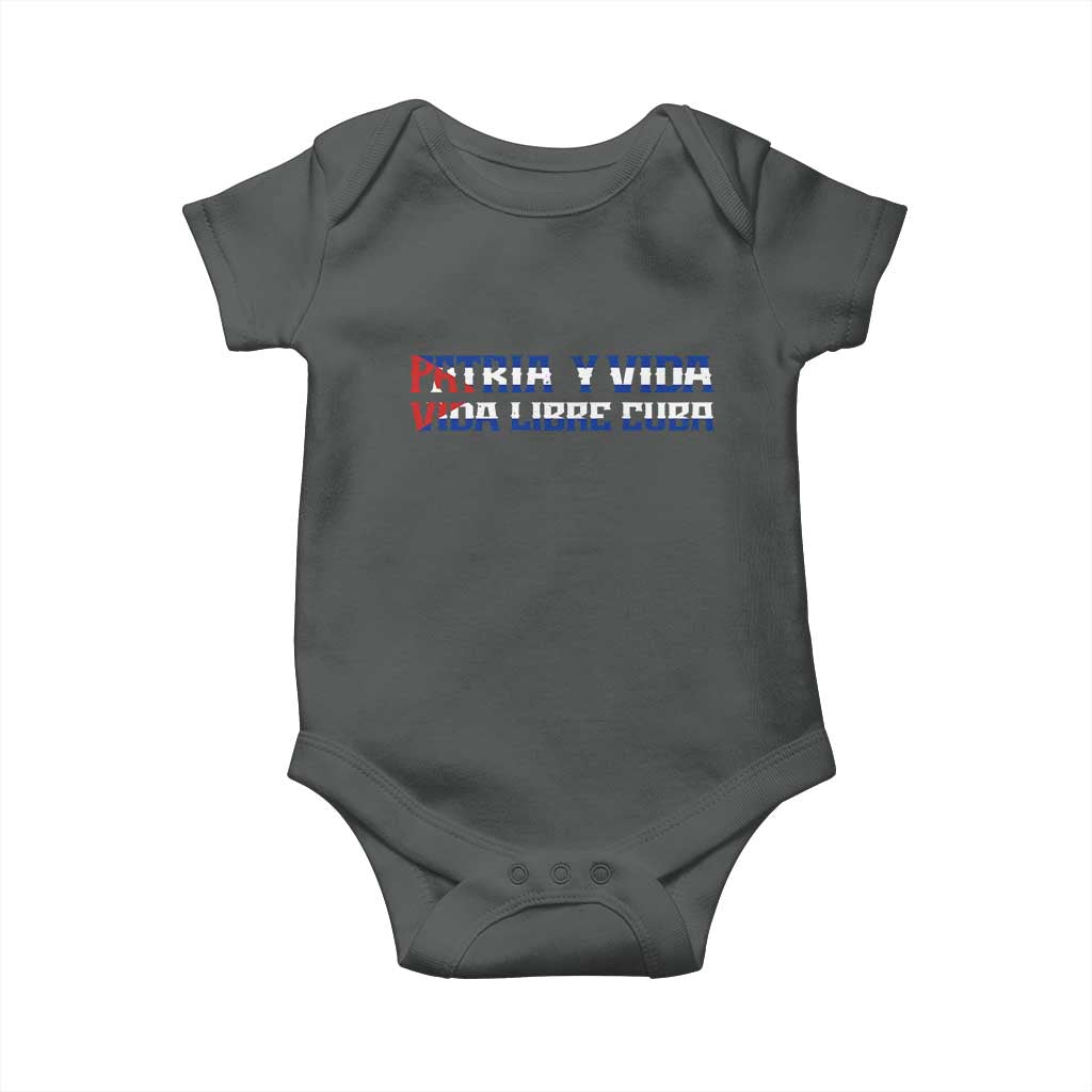 Viva Cuba Libre Baby Onesie Cuban Freedom Movement TS12 Dark Heather Print Your Wear