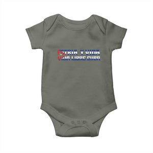 Viva Cuba Libre Baby Onesie Cuban Freedom Movement TS12 Military Green Print Your Wear