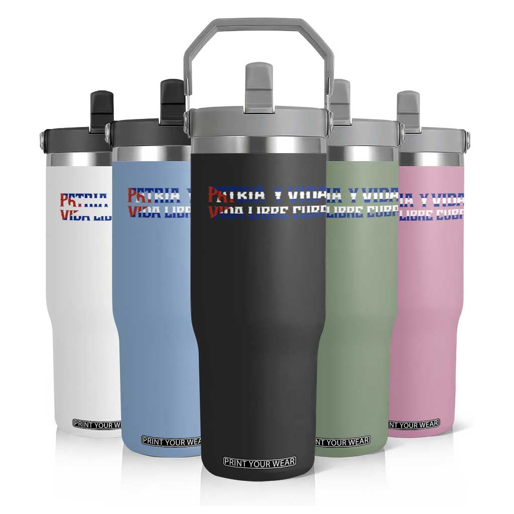 Viva Cuba Libre Flip Straw Tumbler Cuban Freedom Movement TS12 Print Your Wear