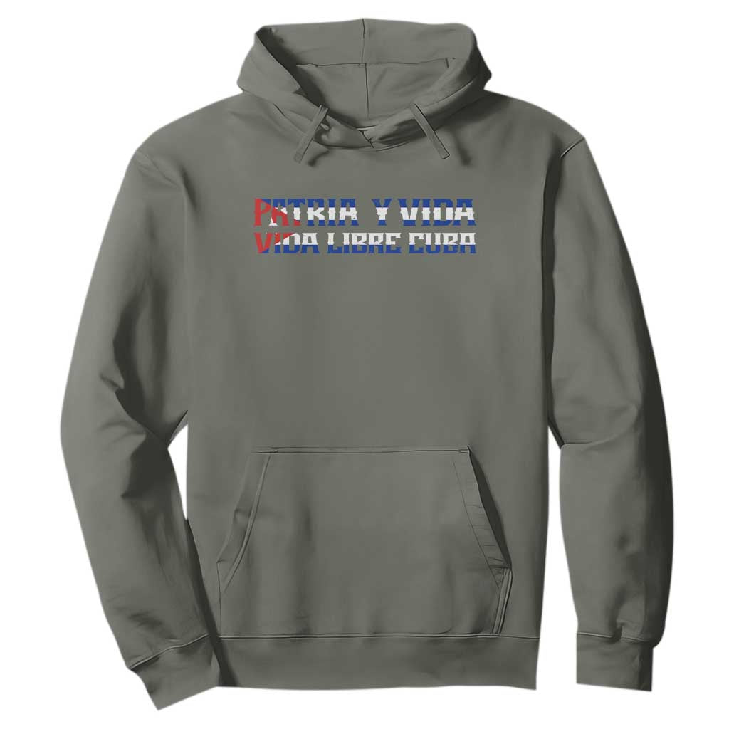 Viva Cuba Libre Hoodie Cuban Freedom Movement TS12 Military Green Print Your Wear