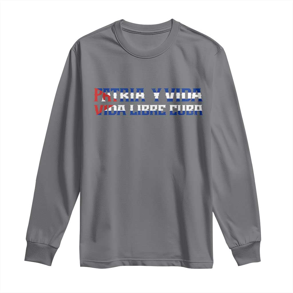 Viva Cuba Libre Long Sleeve Shirt Cuban Freedom Movement TS12 Charcoal Print Your Wear