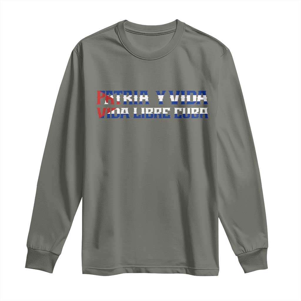 Viva Cuba Libre Long Sleeve Shirt Cuban Freedom Movement TS12 Military Green Print Your Wear
