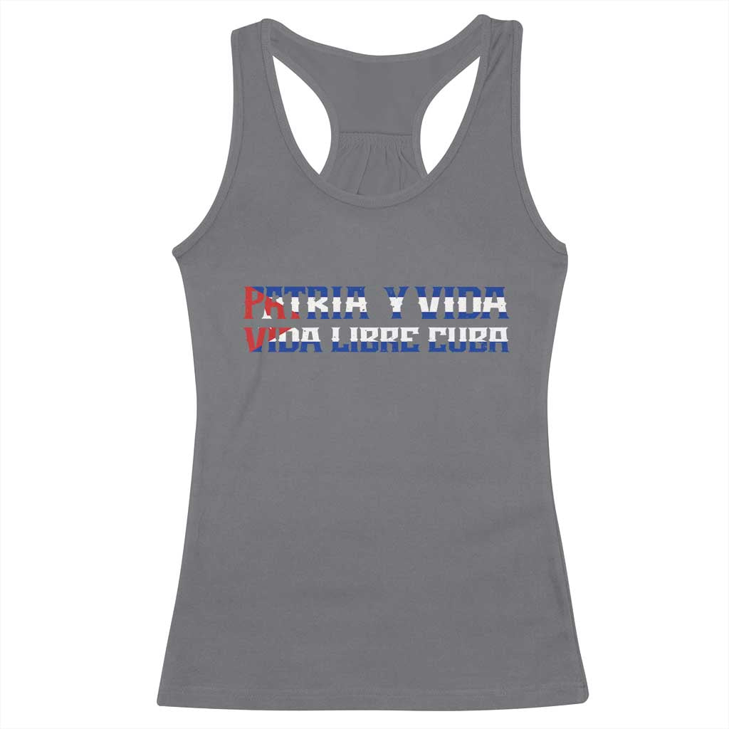 Viva Cuba Libre Racerback Tank Top Cuban Freedom Movement TS12 Charcoal Print Your Wear