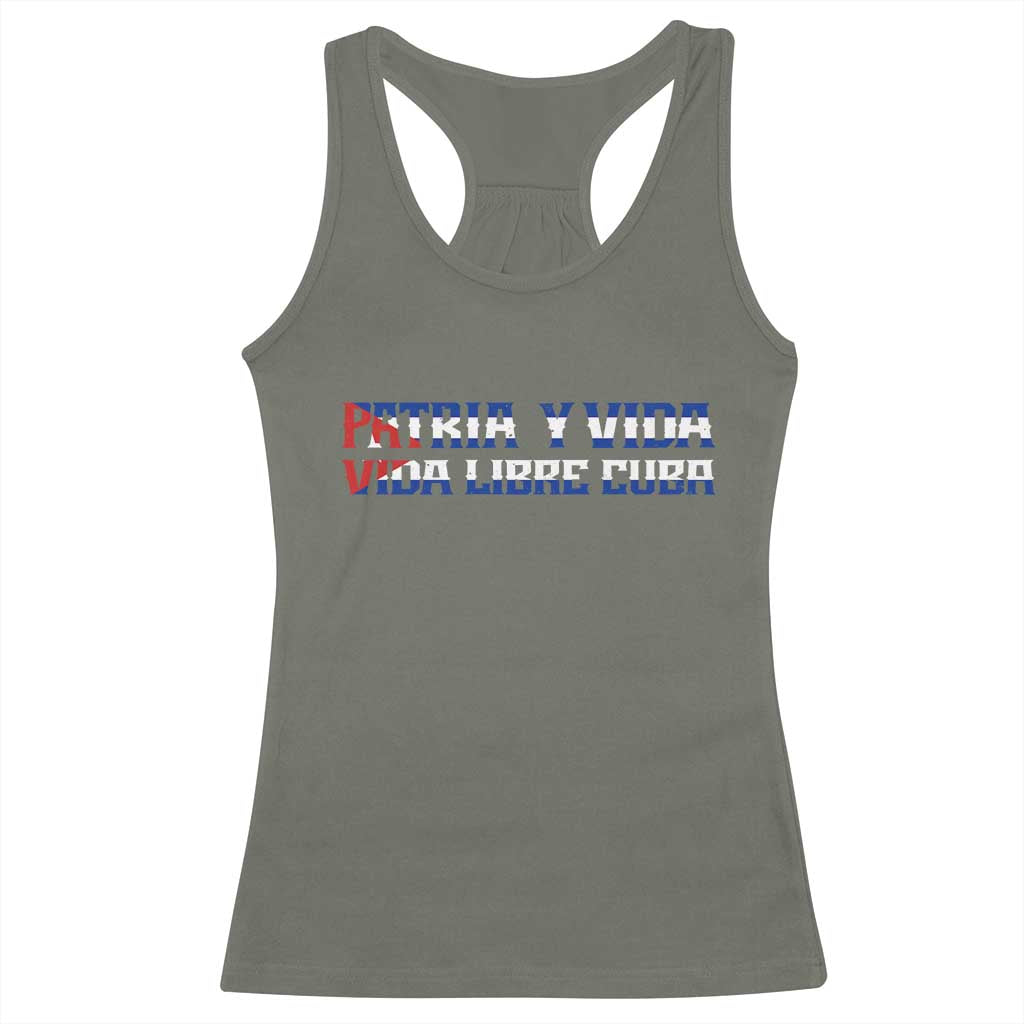 Viva Cuba Libre Racerback Tank Top Cuban Freedom Movement TS12 Military Green Print Your Wear