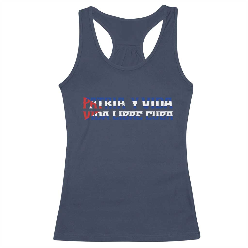 Viva Cuba Libre Racerback Tank Top Cuban Freedom Movement TS12 Navy Print Your Wear