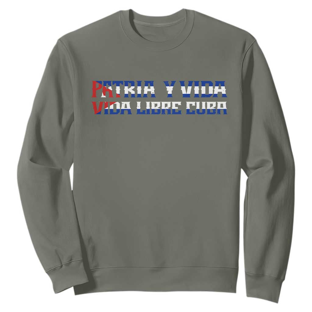 Viva Cuba Libre Sweatshirt Cuban Freedom Movement TS12 Military Green Print Your Wear