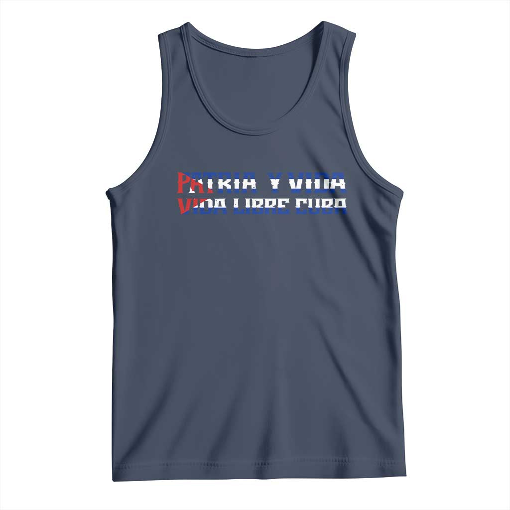 Viva Cuba Libre Tank Top Cuban Freedom Movement TS12 Navy Print Your Wear