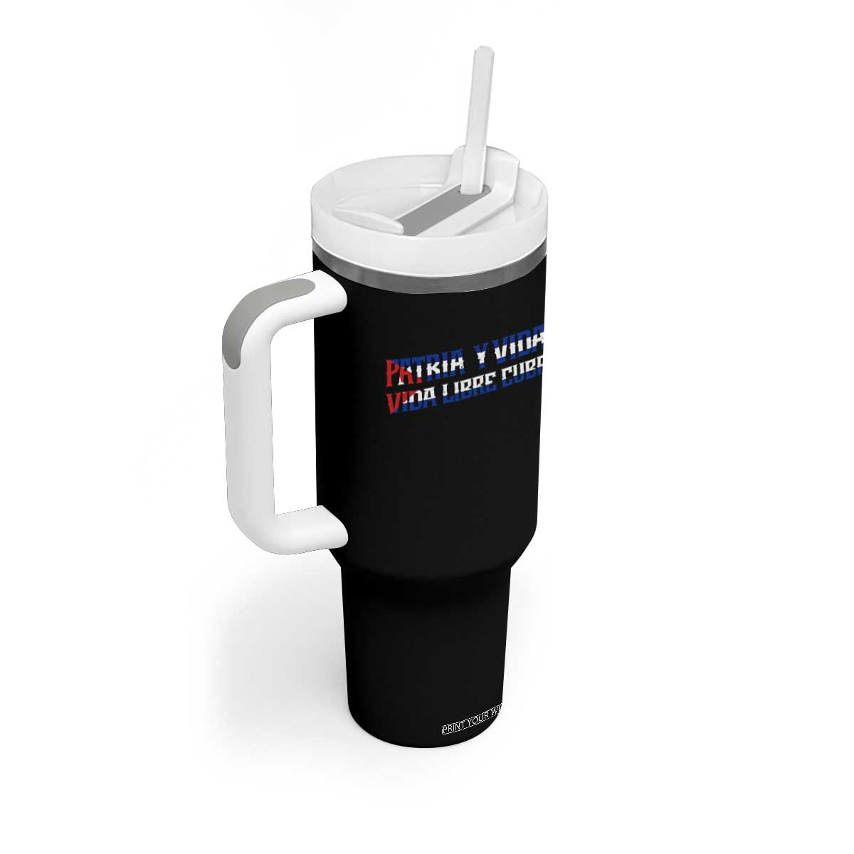 Viva Cuba Libre Tumbler With Handle Cuban Freedom Movement TS12 Print Your Wear