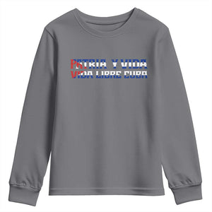 Viva Cuba Libre Youth Sweatshirt Cuban Freedom Movement TS12 Charcoal Print Your Wear