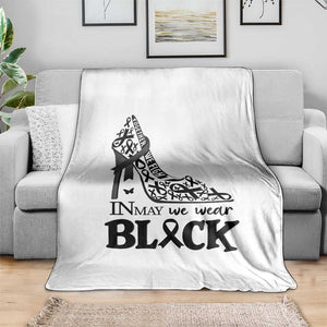 In May We Wear Black Throw Blanket Skin Cancer Support Gift For Her TS12 Print Your Wear
