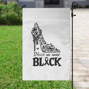 In May We Wear Black Garden Flag Skin Cancer Support Gift For Her TS12 Print Your Wear