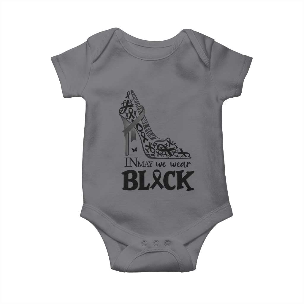 In May We Wear Black Baby Onesie Skin Cancer Support Gift For Her TS12 Charcoal Print Your Wear