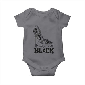 In May We Wear Black Baby Onesie Skin Cancer Support Gift For Her TS12 Charcoal Print Your Wear