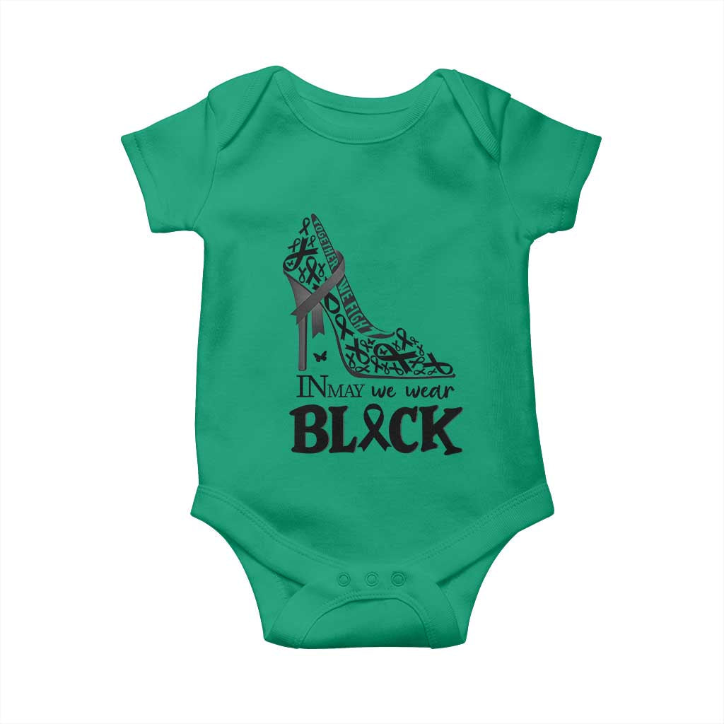 In May We Wear Black Baby Onesie Skin Cancer Support Gift For Her TS12 Irish Green Print Your Wear