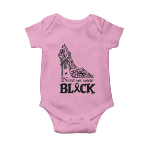 In May We Wear Black Baby Onesie Skin Cancer Support Gift For Her TS12 Light Pink Print Your Wear