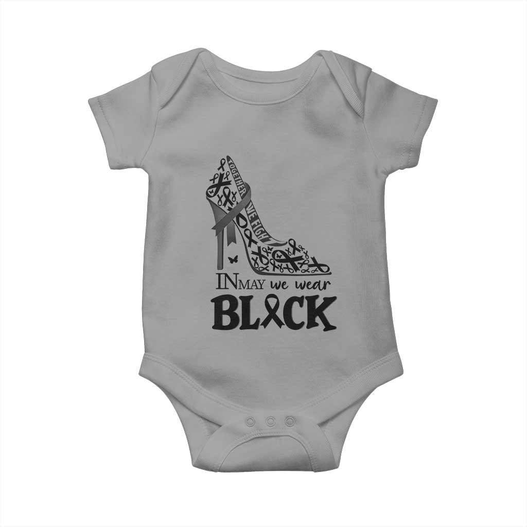In May We Wear Black Baby Onesie Skin Cancer Support Gift For Her TS12 Sport Gray Print Your Wear