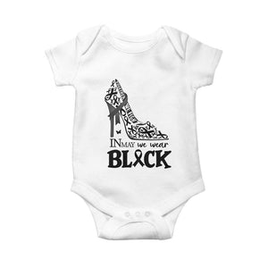 In May We Wear Black Baby Onesie Skin Cancer Support Gift For Her TS12 White Print Your Wear
