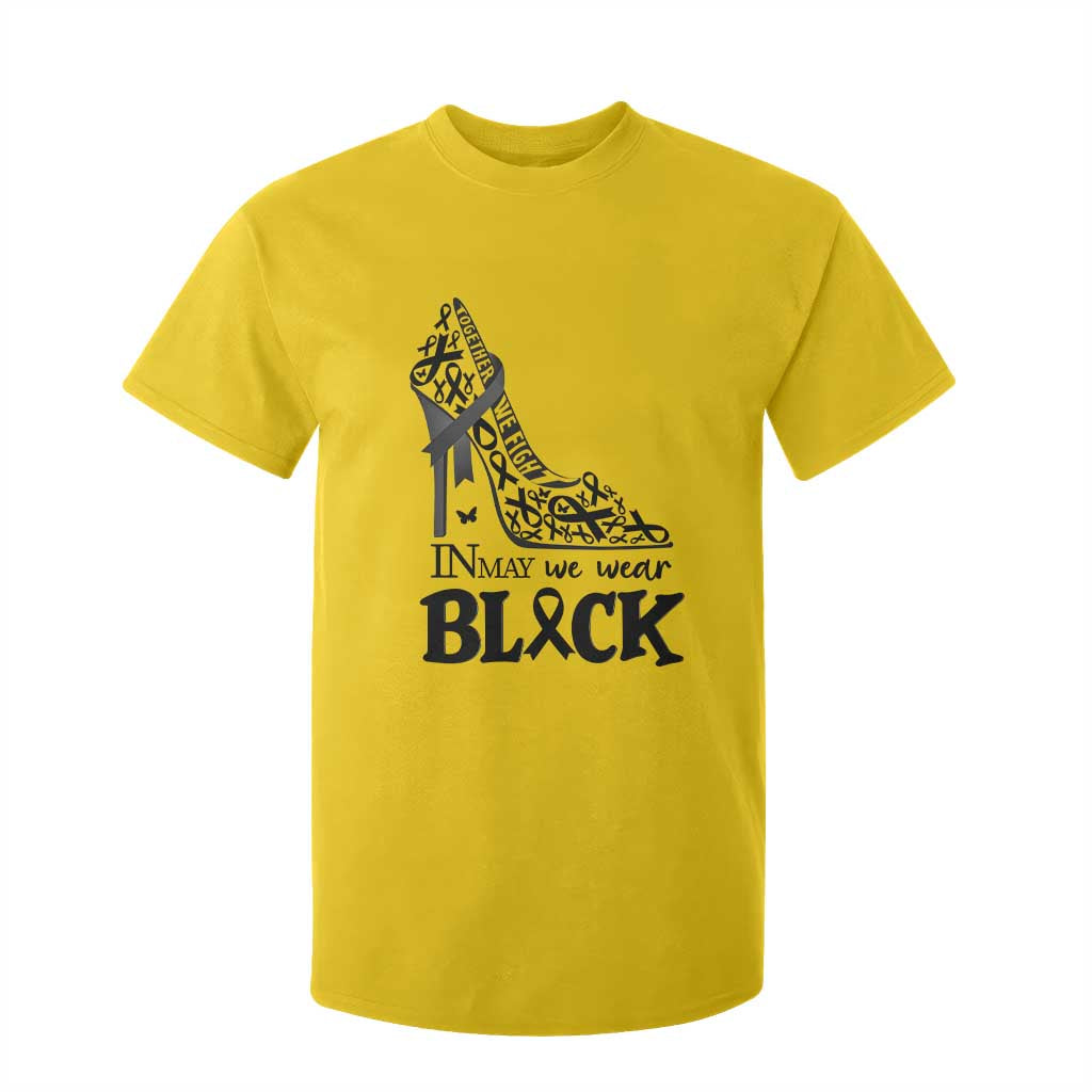 In May We Wear Black T Shirt For Kid Skin Cancer Support Gift For Her TS12 Daisy Print Your Wear