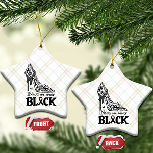 In May We Wear Black Ceramic Ornament Skin Cancer Support Gift For Her TS12 Print Your Wear