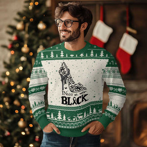 In May We Wear Black Ugly Christmas Sweater Skin Cancer Support Gift For Her TS12 Beige Green Print Your Wear