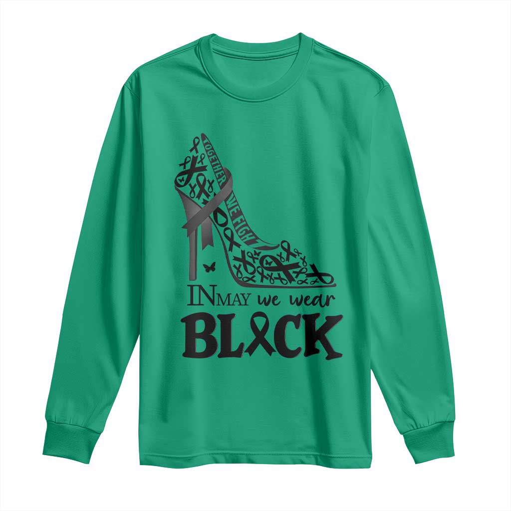 In May We Wear Black Long Sleeve Shirt Skin Cancer Support Gift For Her TS12 Irish Green Print Your Wear