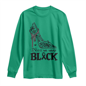 In May We Wear Black Long Sleeve Shirt Skin Cancer Support Gift For Her TS12 Irish Green Print Your Wear