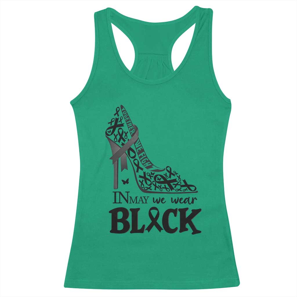 In May We Wear Black Racerback Tank Top Skin Cancer Support Gift For Her TS12 Irish Green Print Your Wear