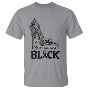 In May We Wear Black T Shirt Skin Cancer Support Gift For Her TS12 Sport Gray Print Your Wear