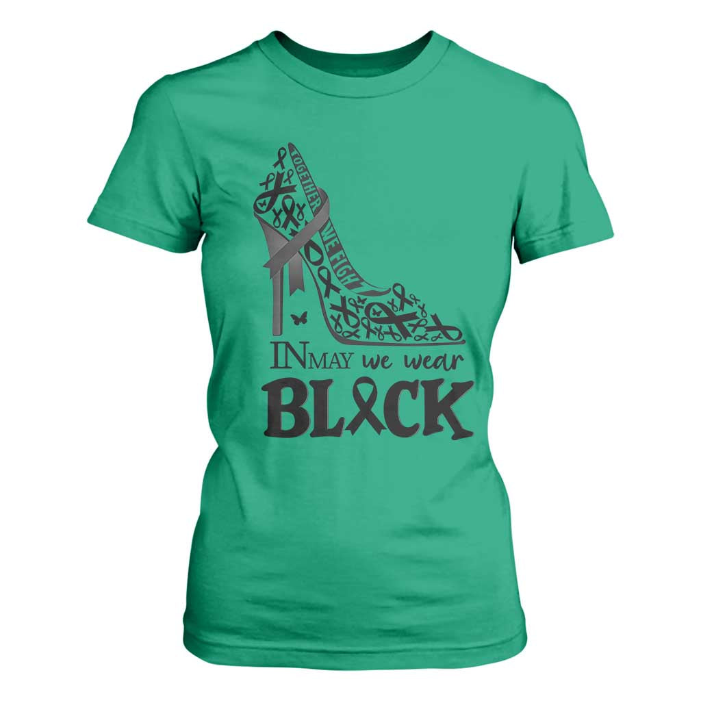 In May We Wear Black T Shirt For Women Skin Cancer Support Gift For Her TS12 Irish Green Print Your Wear
