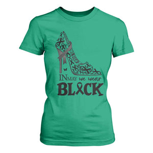 In May We Wear Black T Shirt For Women Skin Cancer Support Gift For Her TS12 Irish Green Print Your Wear