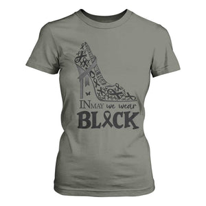 In May We Wear Black T Shirt For Women Skin Cancer Support Gift For Her TS12 Military Green Print Your Wear