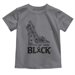 In May We Wear Black Toddler T Shirt Skin Cancer Support Gift For Her TS12 Charcoal Print Your Wear