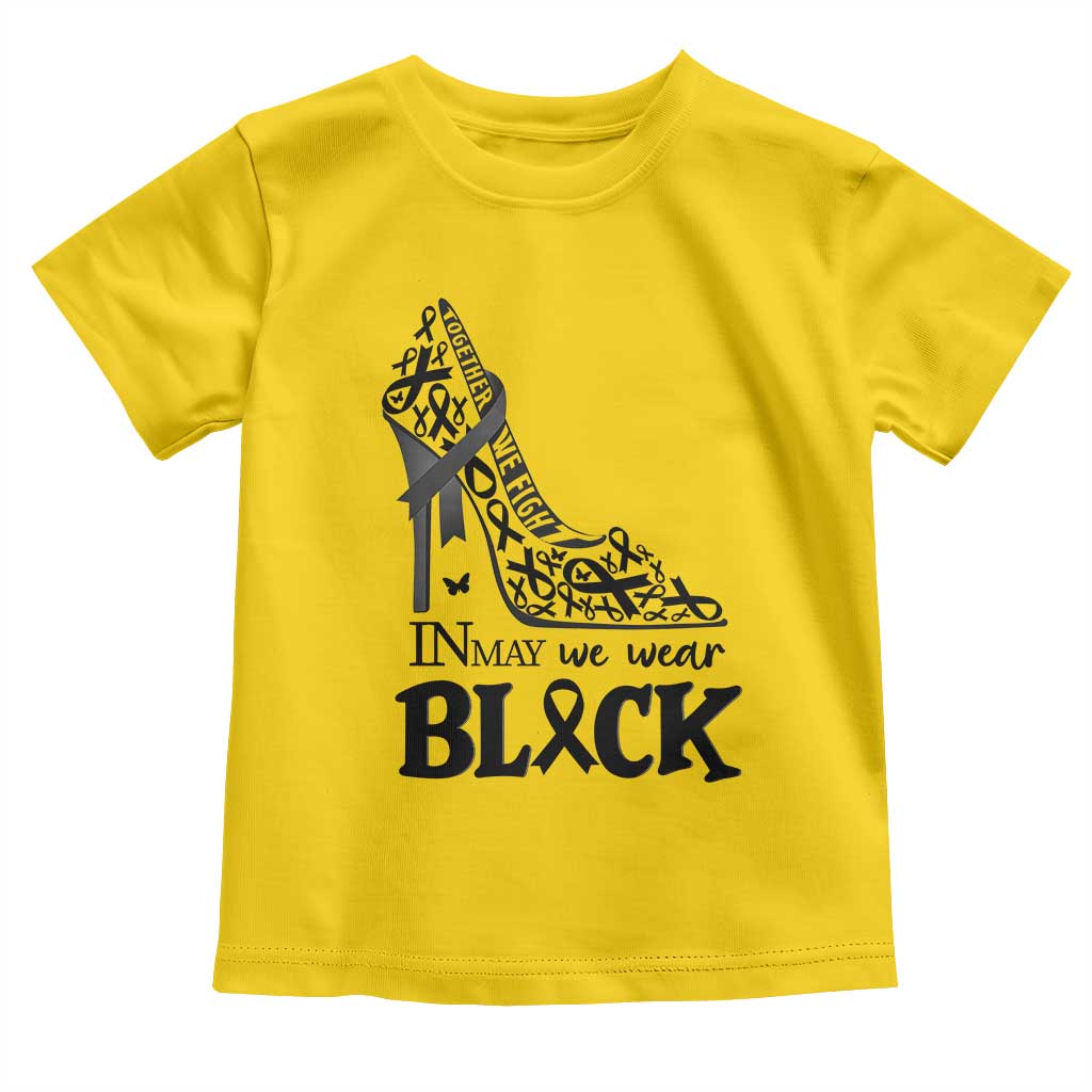 In May We Wear Black Toddler T Shirt Skin Cancer Support Gift For Her TS12 Daisy Print Your Wear