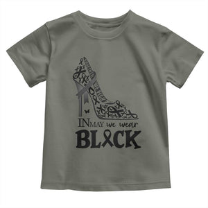 In May We Wear Black Toddler T Shirt Skin Cancer Support Gift For Her TS12 Military Green Print Your Wear
