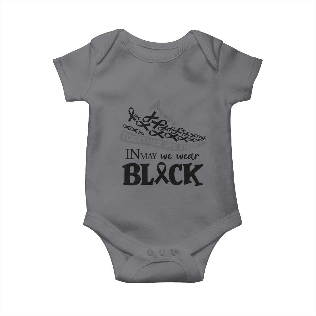 In May We Wear Black Baby Onesie Melanoma Support Family Gift TS12 Charcoal Print Your Wear