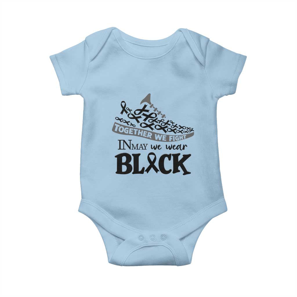 In May We Wear Black Baby Onesie Melanoma Support Family Gift TS12 Light Blue Print Your Wear