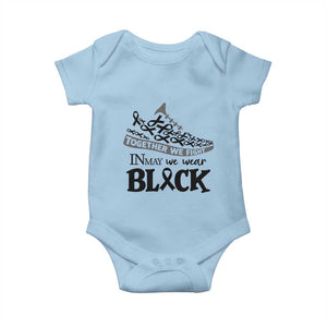 In May We Wear Black Baby Onesie Melanoma Support Family Gift TS12 Light Blue Print Your Wear